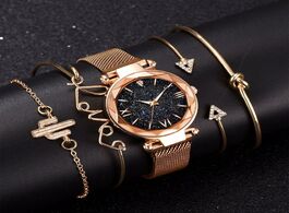 Foto van Horloge 5pcs set luxury women watches magnetic starry sky female clock quartz wristwatch fashion lad