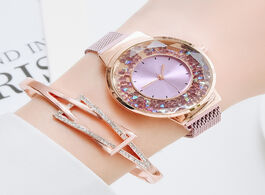 Foto van Horloge fashion watches for women luxury ladies quartz magnet buckle movable rhinestones wristwatche
