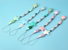 Foto van Baby peuter benodigdheden colorful silicone letter pacifier clips funny aspiration chain for infant 