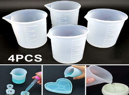 Foto van Huis inrichting 4pcs silicone measuring cups 100ml epoxy resin cup crystal scale diy handmade water 