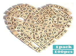 Foto van Huis inrichting 100pcs wooden letters english alphabet wood household decorative arts crafts letter 