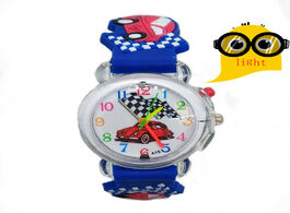 Foto van Horloge 2020 hot selling children watch boy cartoon cars clock silicone light students lovely cool c