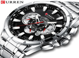 Foto van Horloge sports watches men s luxury brand curren stainless steel quartz watch chronograph date wrist