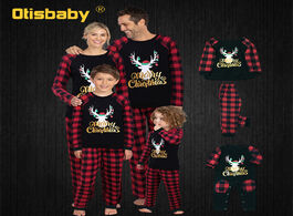 Foto van Baby peuter benodigdheden 2020 family christmas pajamas fashion letter plaid print long sleeve comfo
