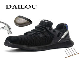 Foto van Schoenen dailou men safety shoes with indestructible shoe work boots steel toe waterproof breathable