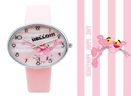 Foto van Horloge high quality fashion casual girl watch kids cute pink panther leather strap mouse lovely chi