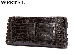 Foto van Tassen westal men s wallet genuine leather clutch male purse for luxury brand vintage crocodile patt