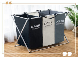 Foto van Huis inrichting x shape foldable dirty laundry basket organizer printed collapsible three grid home 