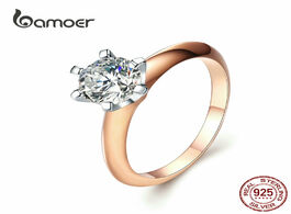 Foto van Sieraden bamoer engagement finger ring for women big stone clear zirconia rings crystal statement fi