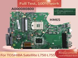 Foto van Computer da0blbmb6f0 notebook mainboard for toshiba satellite l750 l755 hm65 laptop motherboard a000