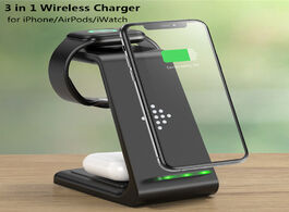 Foto van Telefoon accessoires uslion 3 in 1 wireless charger fast charge for iphone 11 pro dock apple watch a