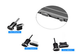 Foto van Telefoon accessoires 3 in 1 metal dust plug micro usb type c charging port earphone jack retrieve ca