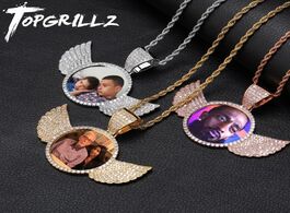 Foto van Sieraden topgrillz gold custom made photo with wings medallions necklace pendant 4mm tennis chain cu
