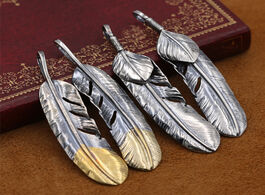 Foto van Sieraden s925 sterling silver jewelry retro thai feather pendant fashion men and women sweater chain