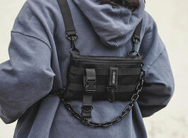 Foto van Tassen functional tactical chest bag for men fashion bullet hip hop vest streetwear waist pack femal