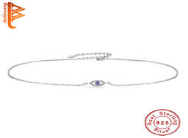 Foto van Sieraden children necklace 925 sterling silver blue clear cz crystal lucky eye for girls kids birthd