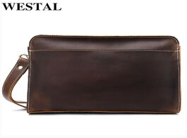 Foto van Tassen westal men clutch bag vintage mens long wallet leather genuine pure wallets for luxury phone 
