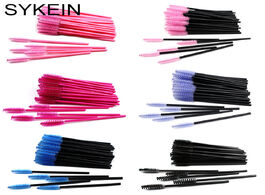 Foto van Schoonheid gezondheid 25 50 pcs disposable nylon brushes for eyelashes eyebrow colorful brush applic