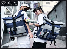 Foto van Tassen fashion panelled men s backpack waterproof large capacity male travel backpacks reflective fo