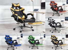 Foto van Meubels professional pu leather racing gaming chair office high back ergonomic recliner with footres