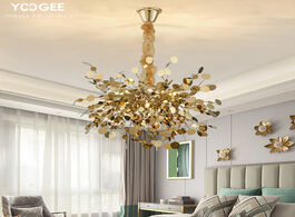 Foto van Lampen verlichting yoogee chandelier lighting nordic design gold stainless chain lamp living room di