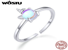 Foto van Sieraden wostu 100 925 sterling silver fancy unicorn opal rings adjustable size finger for women wed