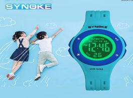 Foto van Horloge kids boys watches waterproof synoke brand led digital multifunctional clock for children spo