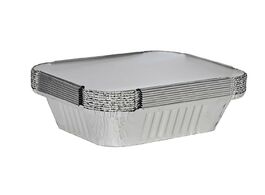 Foto van Huis inrichting 50 x silver foil food trays dishes containers lids travel portable bbq baking dispos