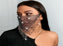 Foto van Sieraden 2020 rhinestone tassel splicing jewelry mask fashion sexy glitter women diamond crytal face