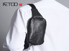 Foto van Tassen aetoo leather male chest bag leisure men sports ultra thin cross body fashion mobile phone