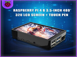 Foto van Computer for raspberry pi 4 touch screen 3.5 inch tft lcd 480 320 gpio display with abs case power f