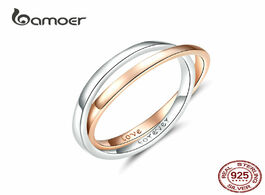 Foto van Sieraden two colors ring double circle finger rings for couple lover genuine 925 sterling silver eng