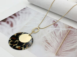 Foto van Sieraden fashion double layer round leopard print pendant necklace long chain alloy for women jewelr