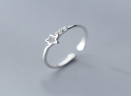 Foto van Sieraden mloveacc genuine 100 925 sterling silver hollow star zircon adjustable ring for women cute 