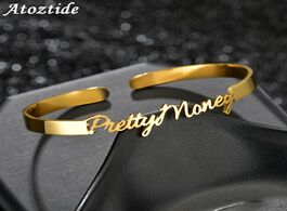 Foto van Sieraden atoztide 2020 new personalized custom name bangle for women stainless steel open love jwelr