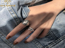 Foto van Sieraden xiyanike 925 sterling silver oval shaped thai rings minimalist double layer ring for women 