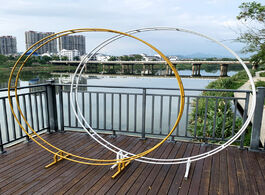 Foto van: Huis inrichting iron double rod ring wedding arch outdoor marriage birthday party round decoration b