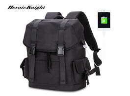 Foto van Tassen heroic knight large capacity travel backpacks men usb charge 15.6in laptop backpack for teena