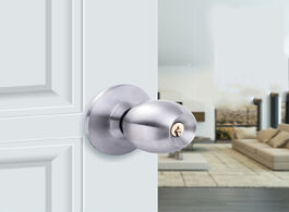 Foto van Woning en bouw spherical round handle knob lock stainless steel universal door bedroom bathroom wood