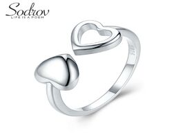 Foto van Sieraden sodrov romantic 925 sterling silver ring for women double heart high quality fine jewelry o