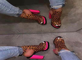 Foto van Schoenen 2020 spring high heels women s boots nightclub sandals leopard thick comfortable platform o