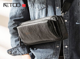 Foto van Tassen aetoo leather men s trend slant bag multi functional head hand large capacity shoulder casual