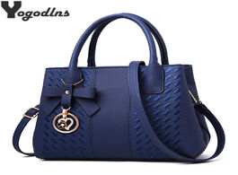 Foto van Tassen casual embroidery women handbags with bow designer pu leather shoulder messenger bag office l