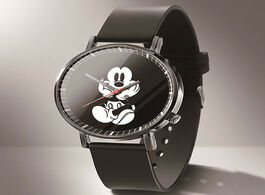 Foto van Horloge relogio new luxury brand dqg cartoon mickey watch women reloj fashion black leather quartz k