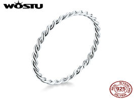 Foto van Sieraden wostu genuine 925 sterling silver minimalist twist rings finger stackable simple ring korea