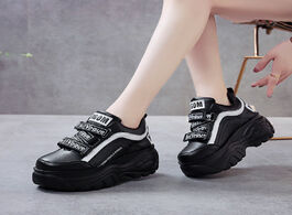 Foto van Schoenen wdhkun thick bottom chunky sneakers women white black patchwork high platform shoes woman c