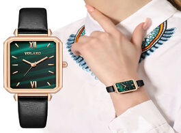 Foto van Horloge 2020 new watch women luxury stainless steel rectangular quartz watches leather strap analog 