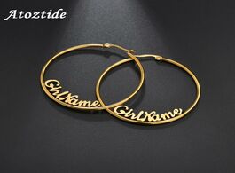 Foto van Sieraden atoztide personalized name letter earrings stainless steel for women color custom cricle we