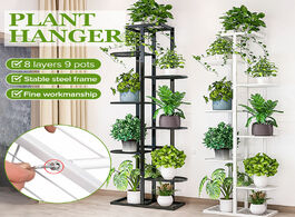 Foto van Meubels 8 tiers iron flower rack 43x22x141cm plant stand multi shelves for bonsai display shelf yard