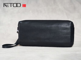 Foto van Tassen aetoo genuine leather men s handbags mini clutches retro first layer casual business mobile p